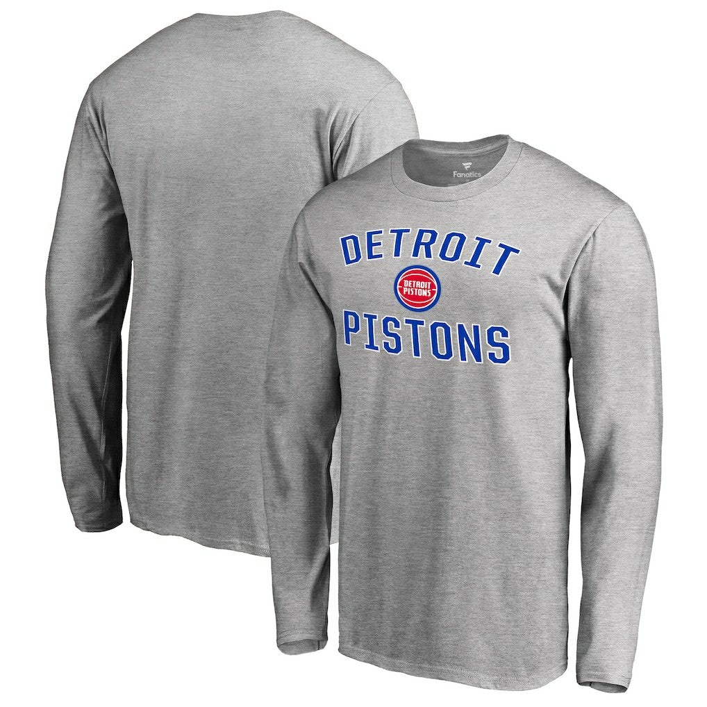 Detroit Pistons Victory Arch Long Sleeve T-Shirt Ash - NBA