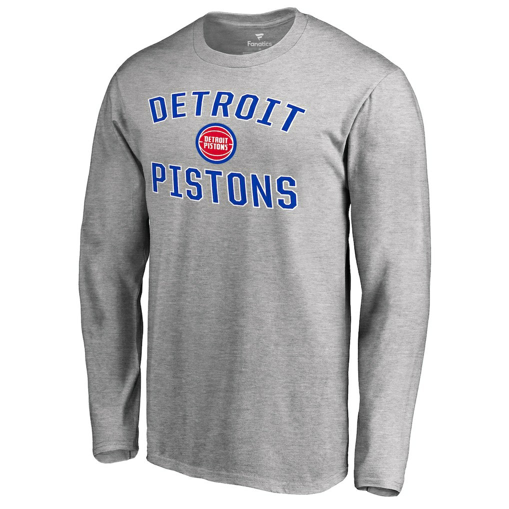 Detroit Pistons Victory Arch Long Sleeve T-Shirt Ash - NBA