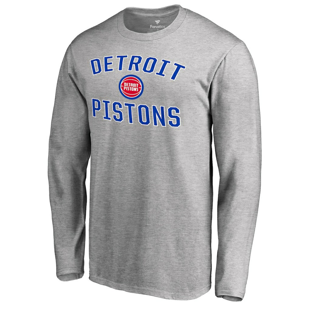 Detroit Pistons Victory Arch Long Sleeve T-Shirt Ash - NBA