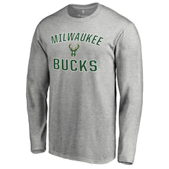 Milwaukee Bucks Victory Arch Long Sleeve T-Shirt Ash - NBA