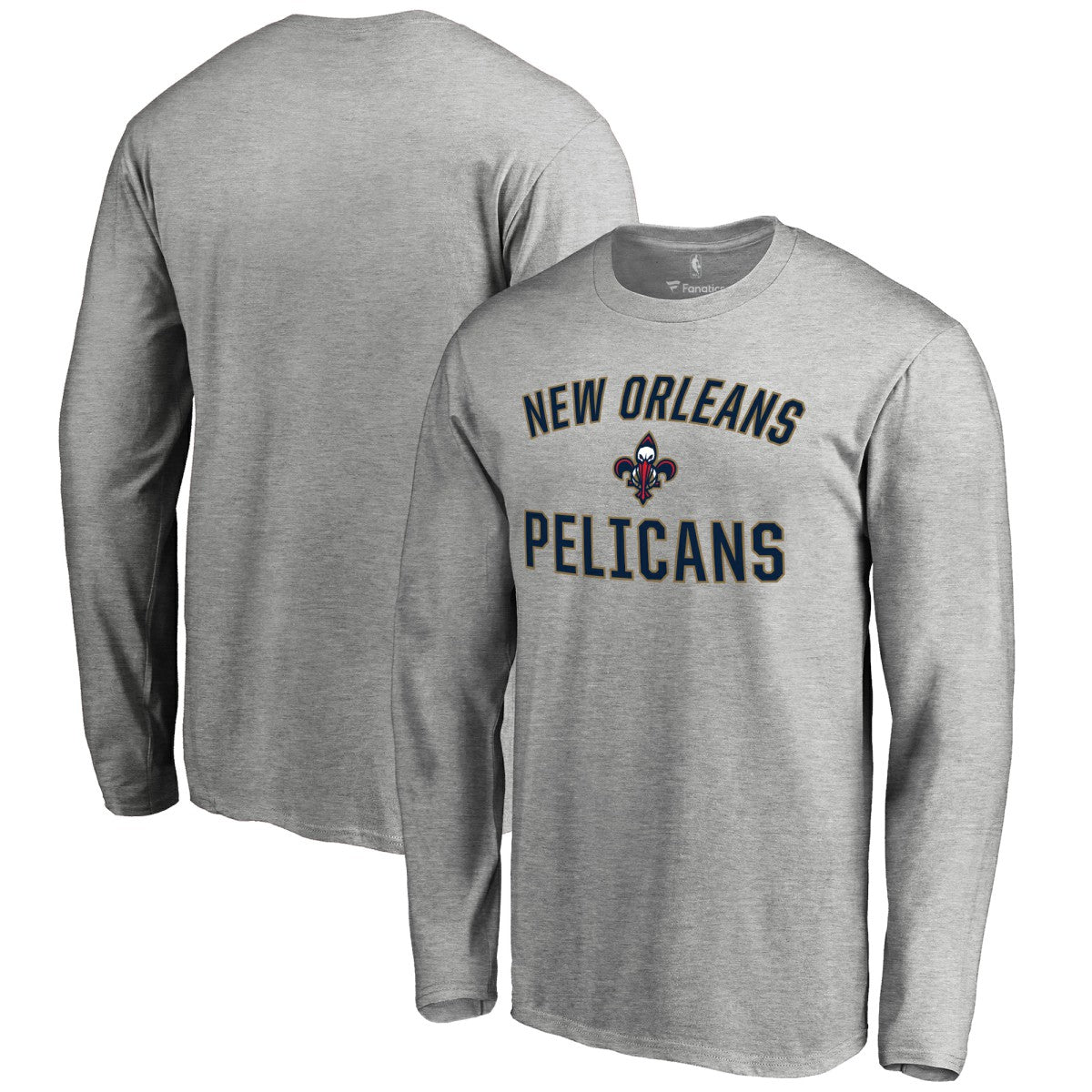 New Orleans Pelicans Victory Arch Long Sleeve T-Shirt Ash - NBA