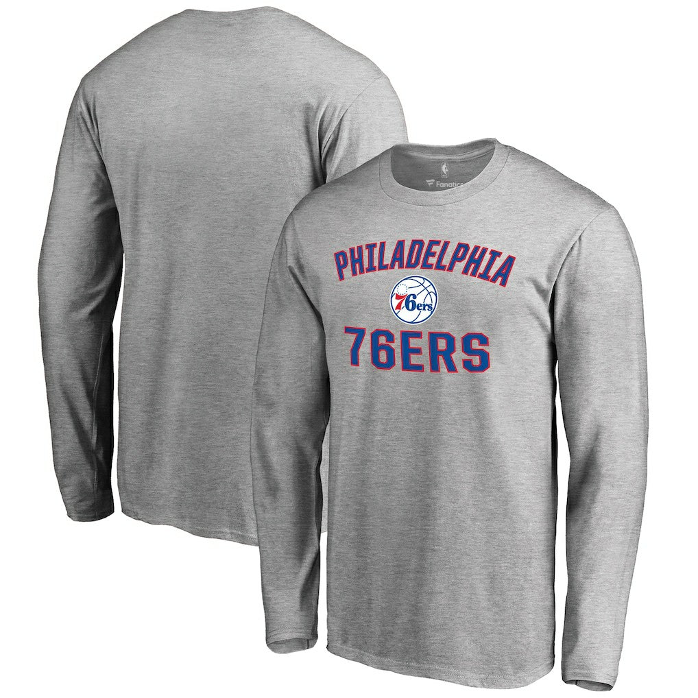 Philadelphia 76ers Victory Arch Long Sleeve T-Shirt Ash - NBA