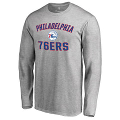 Philadelphia 76ers Victory Arch Long Sleeve T-Shirt Ash - NBA
