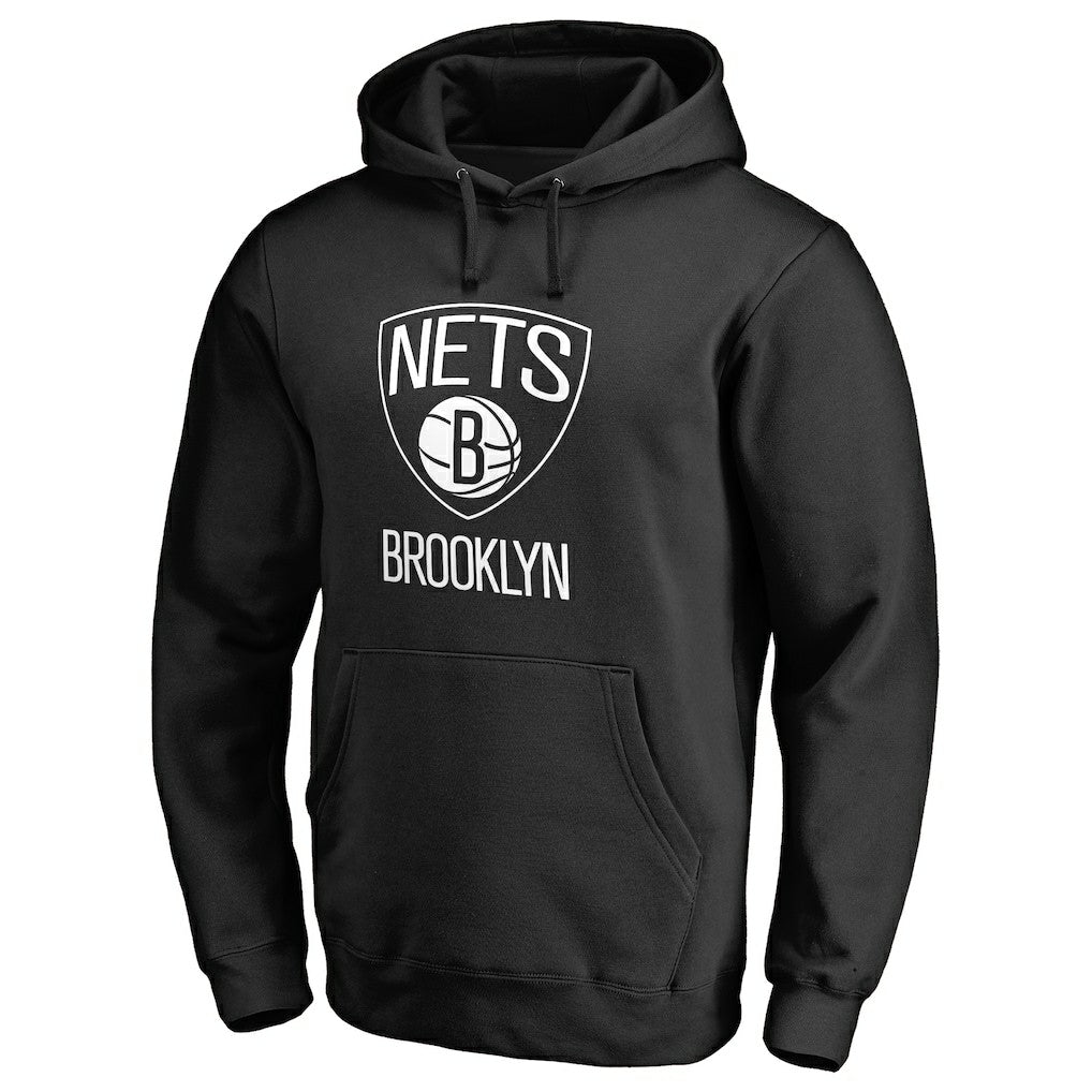 Brooklyn Nets Primary Logo Pullover Hoodie Black - NBA