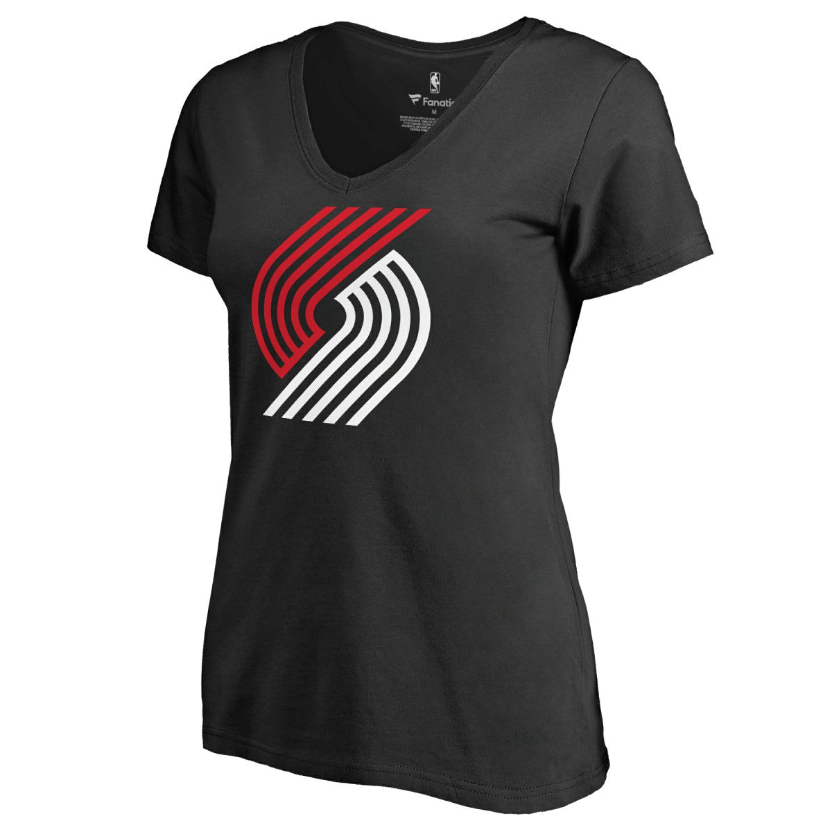 Portland Trail Blazers Women's Primary Logo V-Neck T-Shirt Black - NBA
