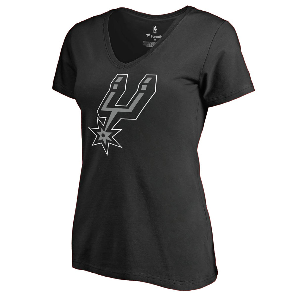 San Antonio Spurs Women's Primary Logo V-Neck T-Shirt Black - NBA