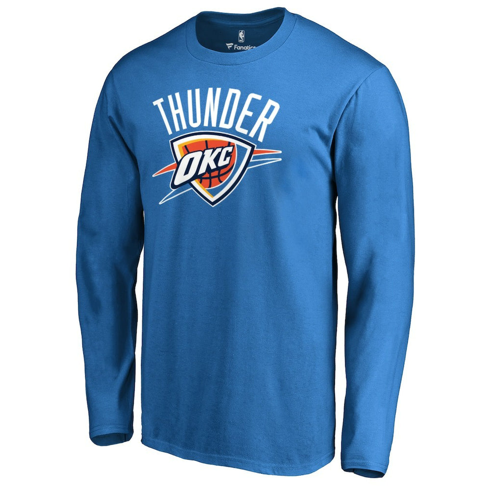 Oklahoma City Thunder Primary Logo Long Sleeve T-Shirt Blue - NBA