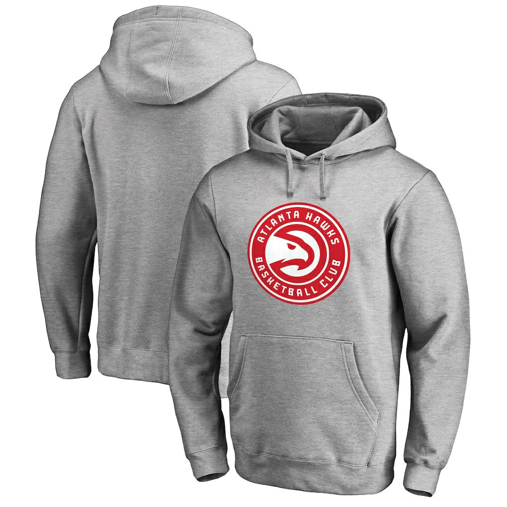 Atlanta Hawks Primary Logo Pullover Hoodie Heather Gray - NBA