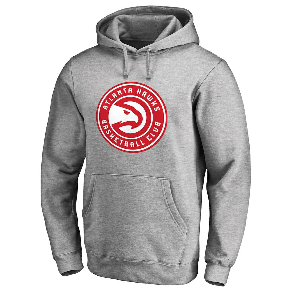 Atlanta Hawks Primary Logo Pullover Hoodie Heather Gray - NBA