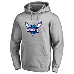 Charlotte Hornets Primary Logo Pullover Hoodie Heather Gray - NBA