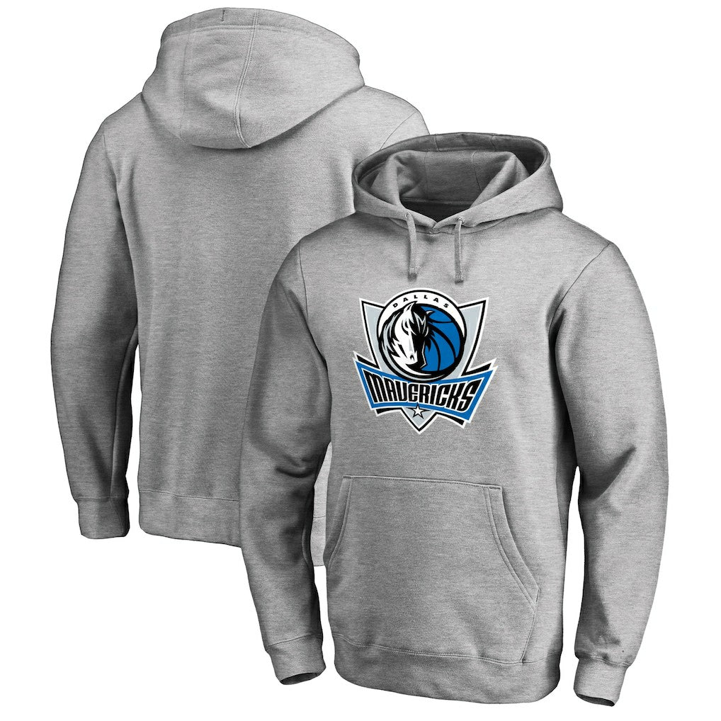 Dallas Mavericks Primary Logo Pullover Hoodie Heather Gray - NBA