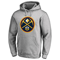 Denver Nuggets Primary Logo Pullover Hoodie Heather Gray - NBA