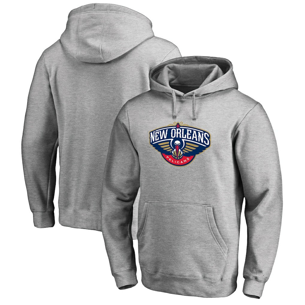 New Orleans Pelicans Primary Logo Pullover Hoodie Heather Gray - NBA