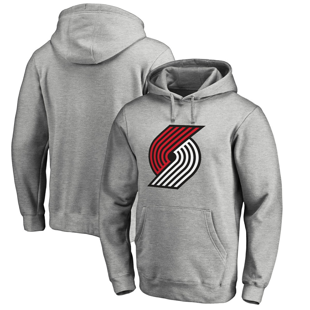 Portland Trail Blazers Primary Logo Pullover Hoodie Heather Gray - NBA