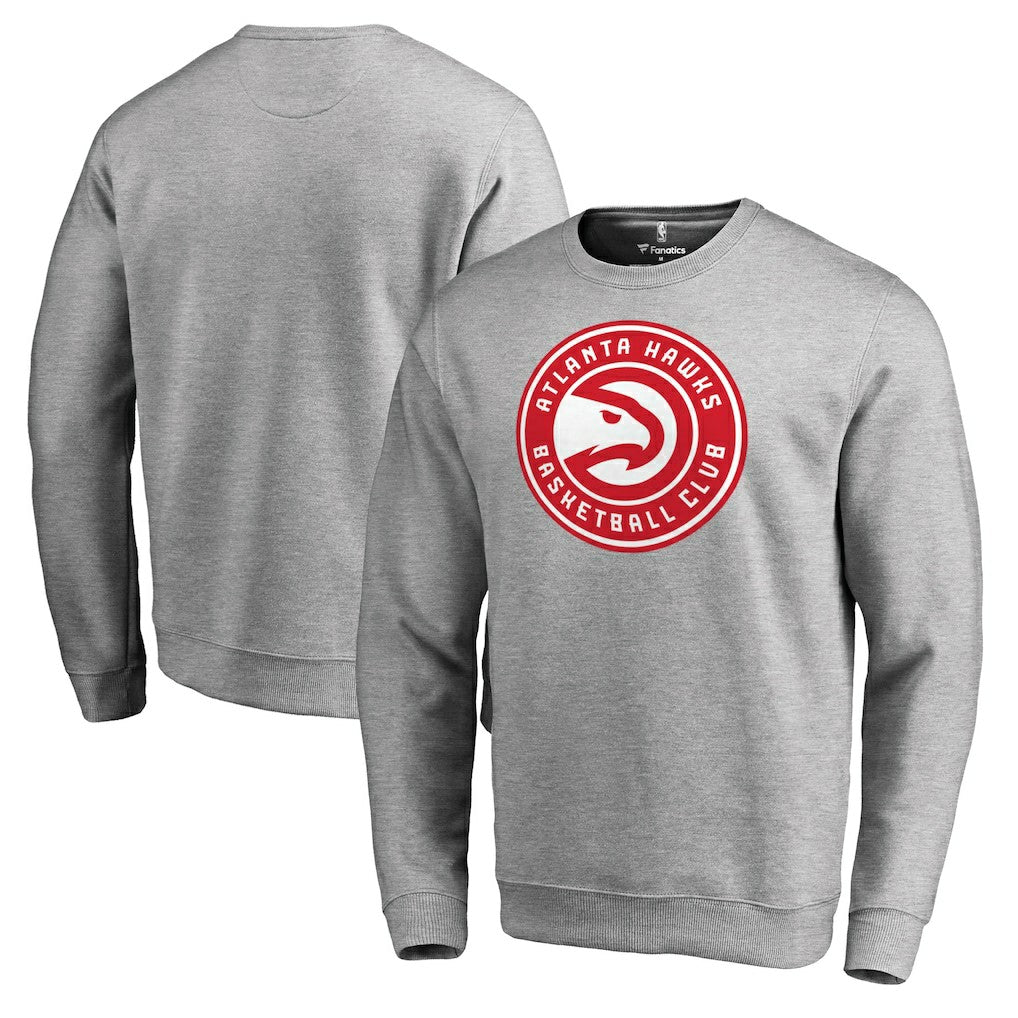 Atlanta Hawks Primary Logo Sweatshirt Heathered Gray - NBA