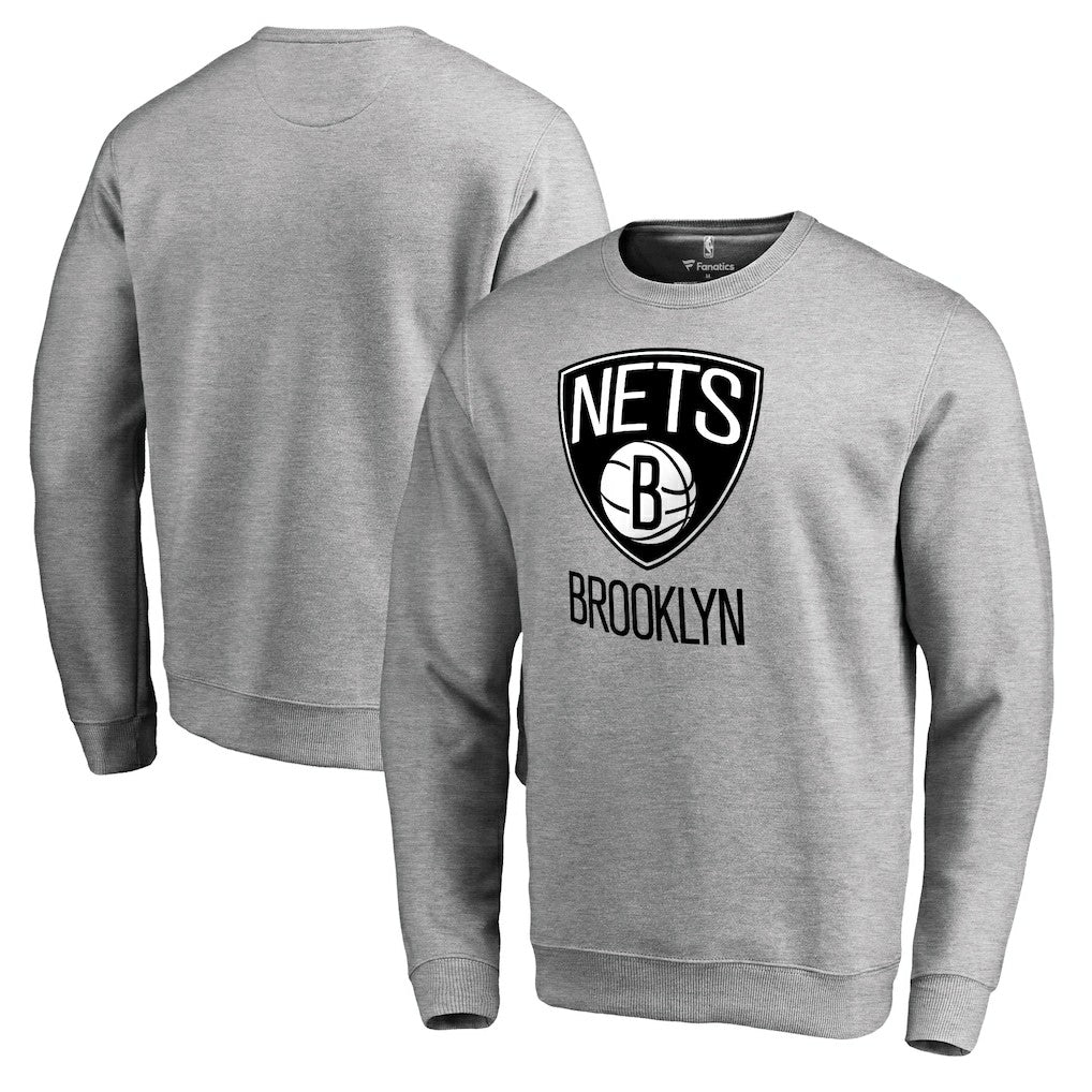 Brooklyn Nets Primary Logo Sweatshirt Heathered Gray - NBA