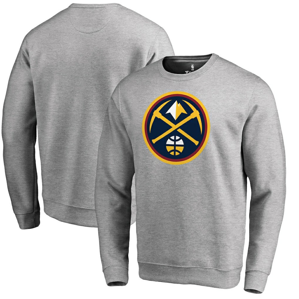 Denver Nuggets Primary Logo Sweatshirt Heathered Gray - NBA