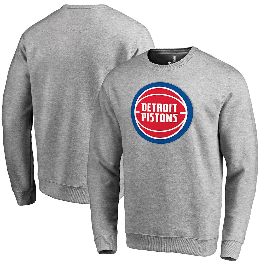 Detroit Pistons Primary Logo Sweatshirt Heathered Gray - NBA