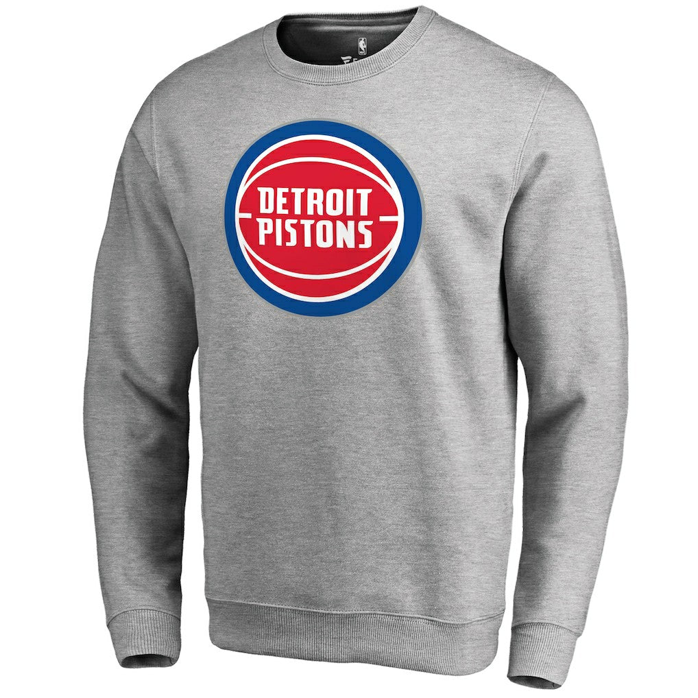 Detroit Pistons Primary Logo Sweatshirt Heathered Gray - NBA