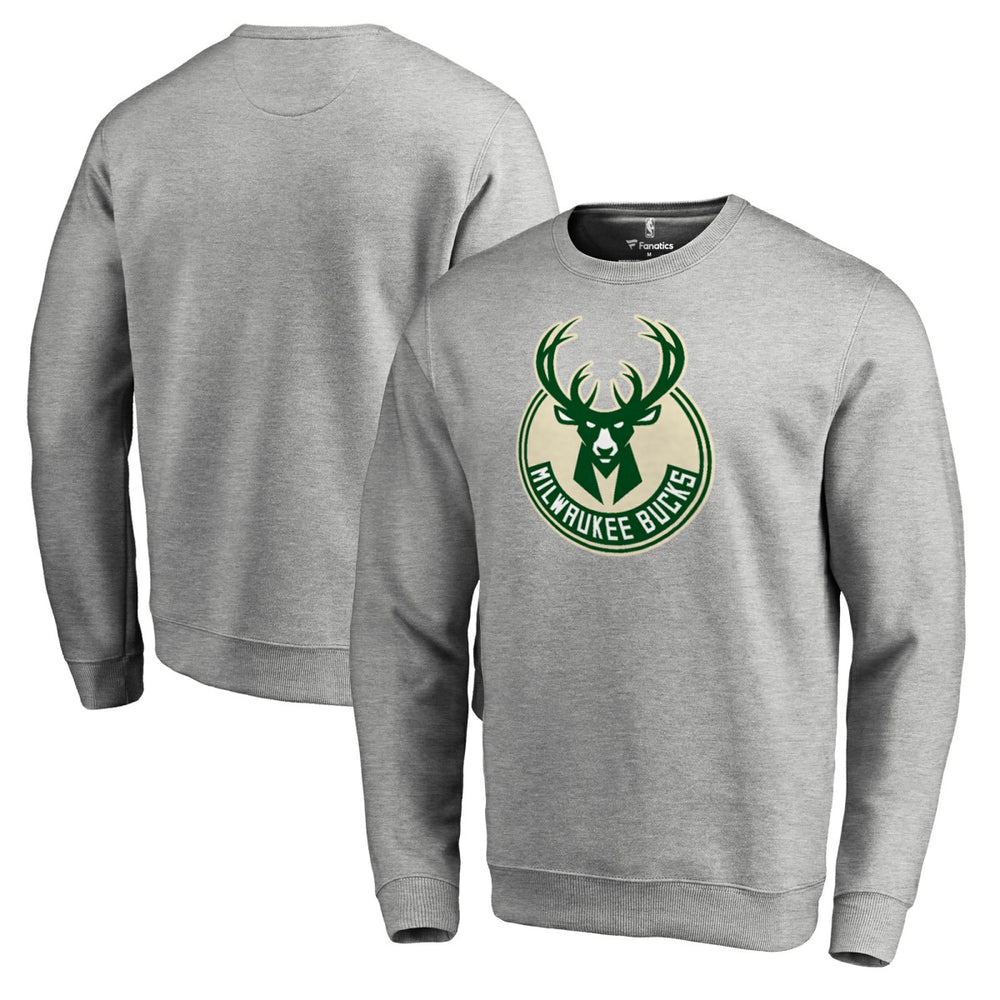 Milwaukee Bucks Primary Logo Sweatshirt Heathered Gray - NBA
