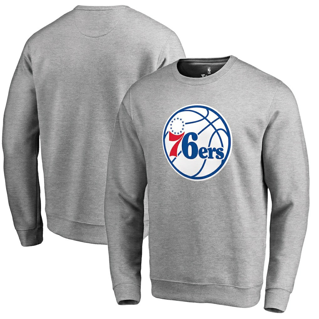 Philadelphia 76ers Primary Logo Sweatshirt Heathered Gray - NBA
