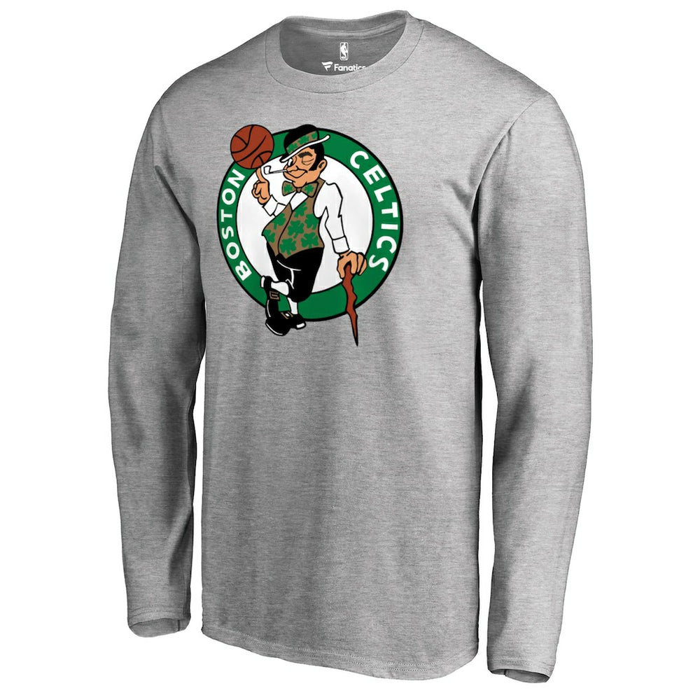 Boston Celtics Primary Logo Long Sleeve T-Shirt Heather Gray - NBA