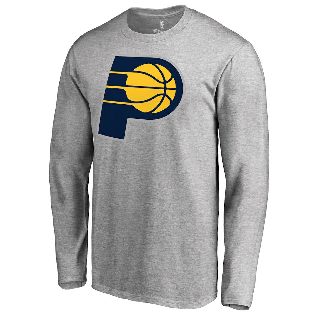 Indiana Pacers Primary Logo Long Sleeve T-Shirt Heather Gray - NBA