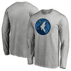 Minnesota Timberwolves Primary Logo Long Sleeve T-Shirt Heather Gray - NBA