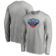 New Orleans Pelicans Primary Logo Long Sleeve T-Shirt Heather Gray - NBA