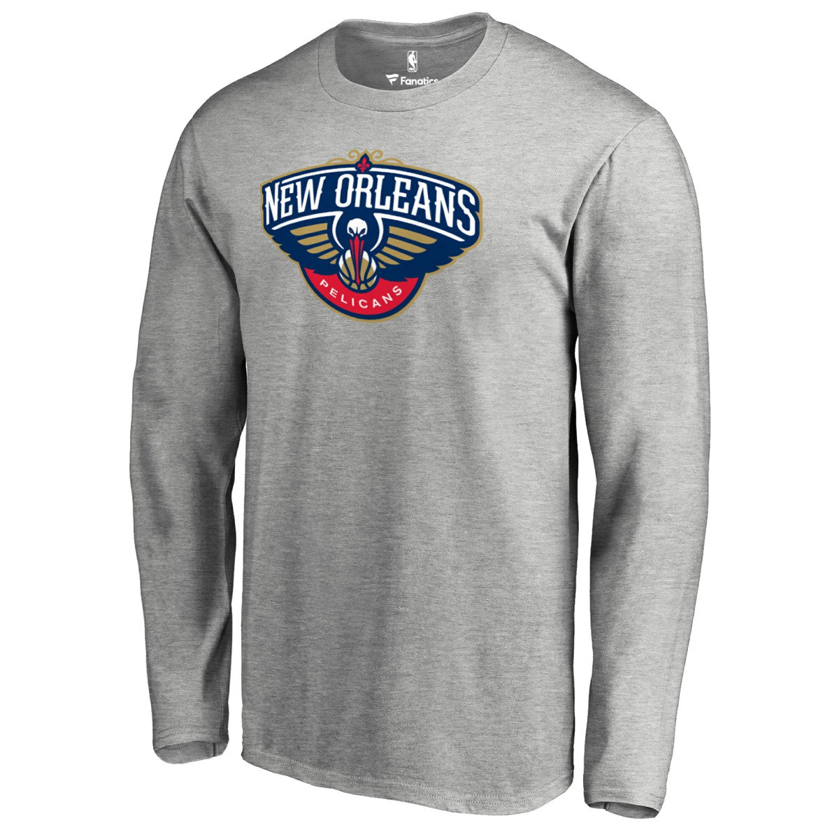 New Orleans Pelicans Primary Logo Long Sleeve T-Shirt Heather Gray - NBA