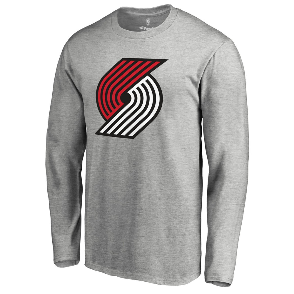 Portland Trail Blazers Primary Logo Long Sleeve T-Shirt Heather Gray - NBA