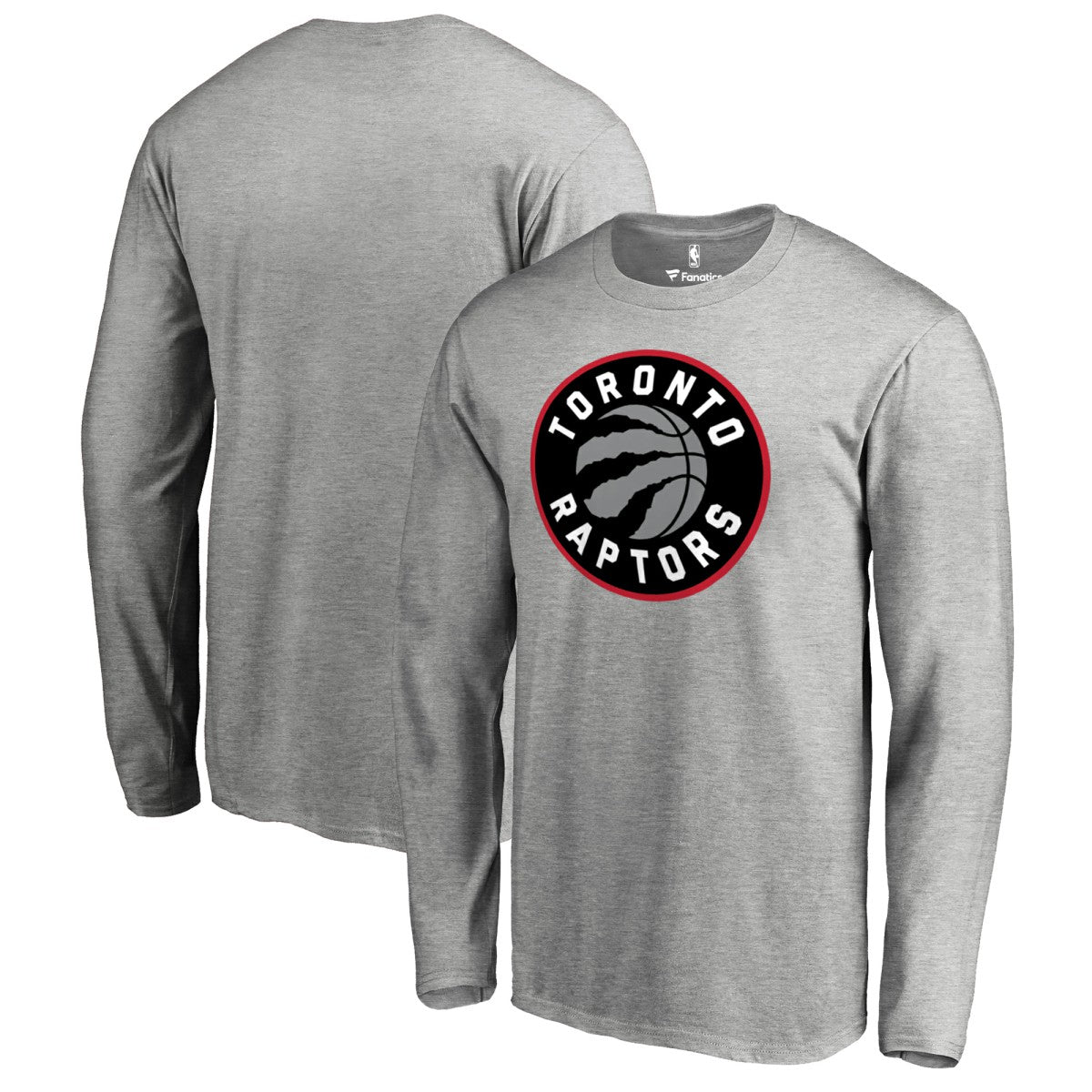 Toronto Raptors Primary Logo Long Sleeve T-Shirt Heather Gray - NBA