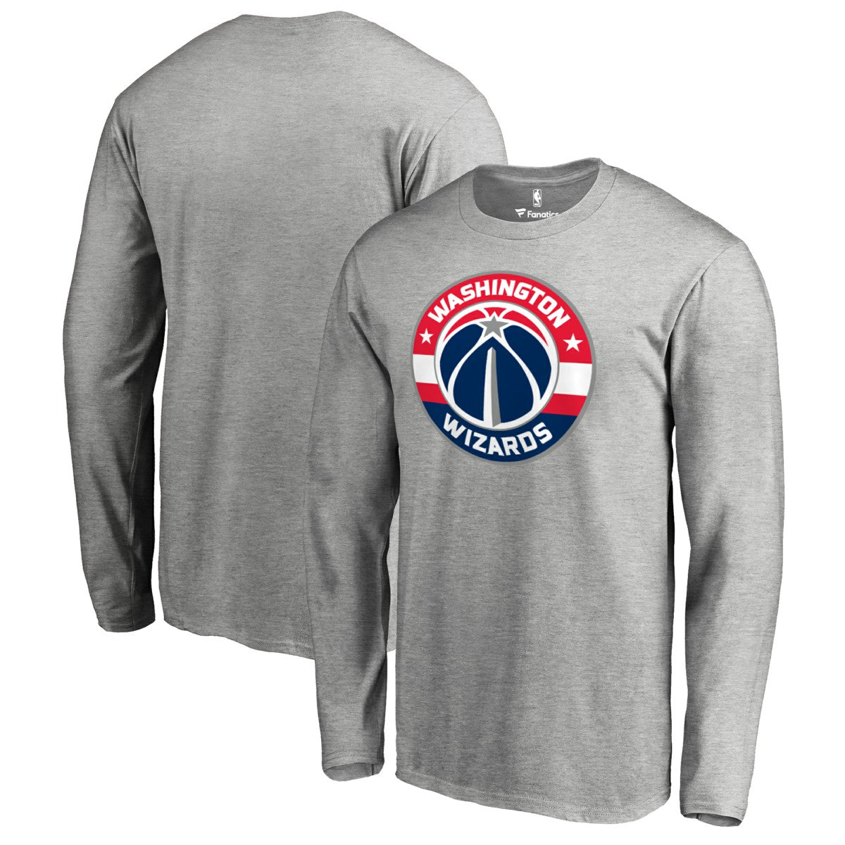 Washington Wizards Primary Logo Long Sleeve T-Shirt Heather Gray - NBA