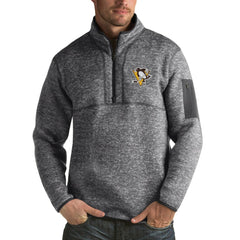Pittsburgh Penguins Antigua Fortune 1/2-Zip Pullover Jacket - Charcoal - NHL
