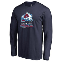 Colorado Avalanche Team Lockup Long Sleeve T-Shirt - Navy - NHL