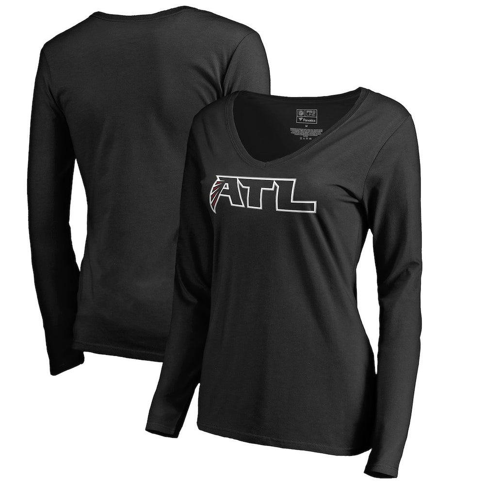 Atlanta Falcons Women's Alternate Logo Long Sleeve T-Shirt Black | NFL