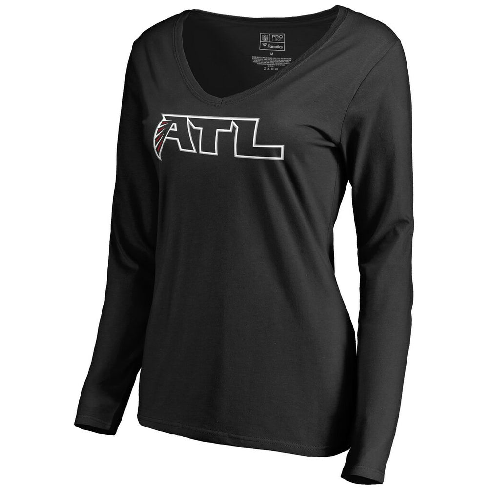 Atlanta Falcons Women's Alternate Logo Long Sleeve T-Shirt Black | NFL