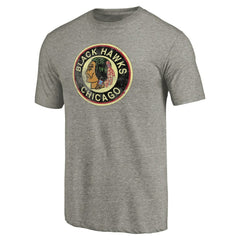 Chicago Blackhawks Throwback Logo 1937-1938 Tri-Blend T-Shirt - Ash - NHL
