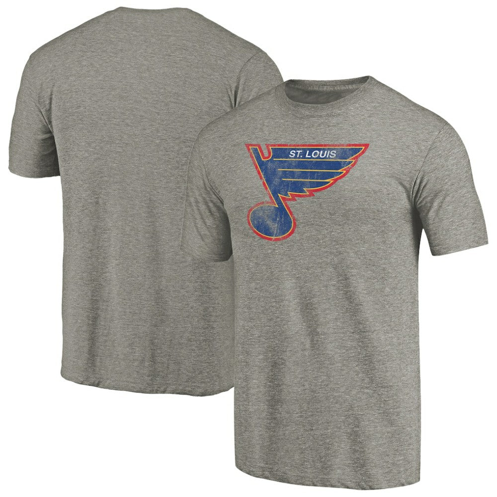St. Louis Blues Throwback Logo 1987-1989 Tri-Blend T-Shirt - Ash - NHL