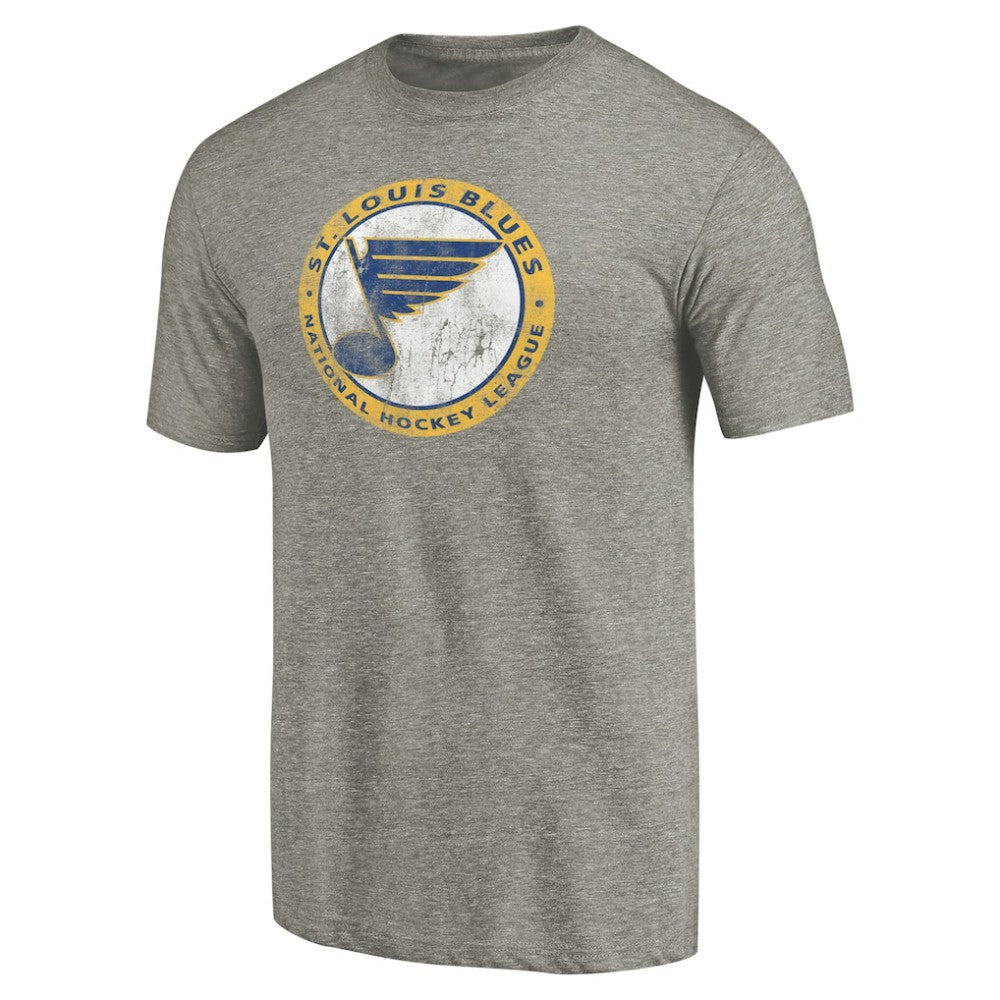 St. Louis Blues Throwback Logo 1970 Tri-Blend T-Shirt - Ash - NHL