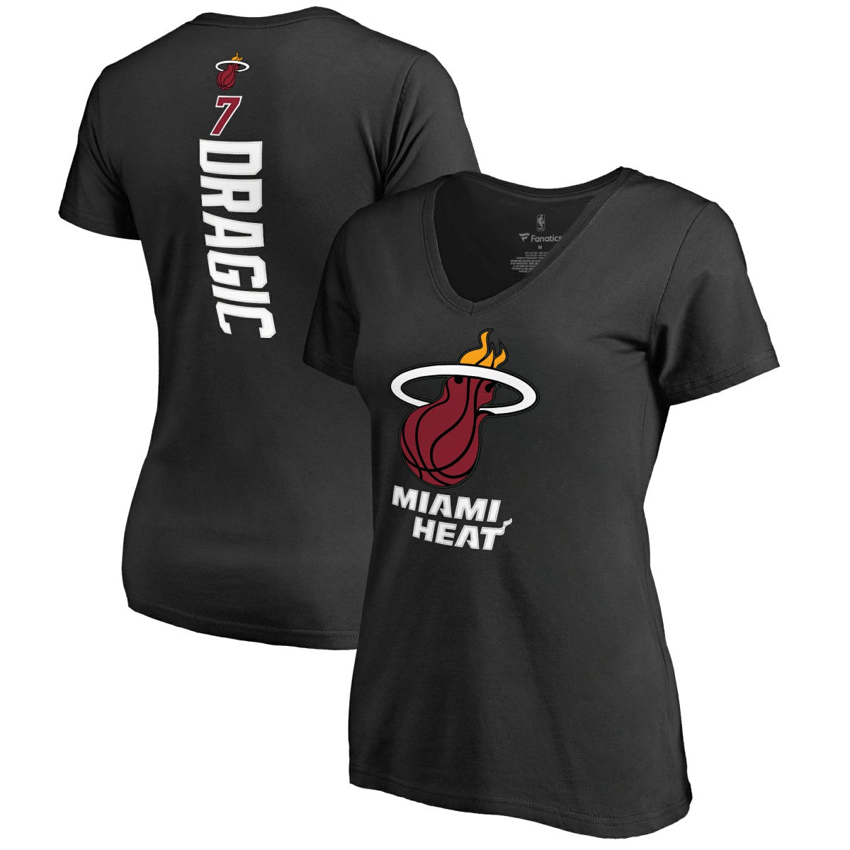 Goran Dragic Miami Heat Women's Backer V-Neck T-Shirt Black - NBA