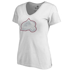 Colorado Avalanche Women's Whiteout V-Neck T-Shirt - White - NHL