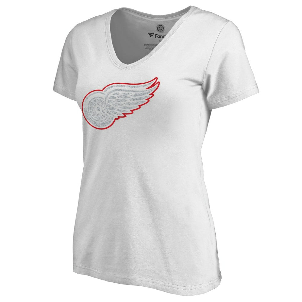 Detroit Red Wings Women's Whiteout V-Neck T-Shirt - White - NHL