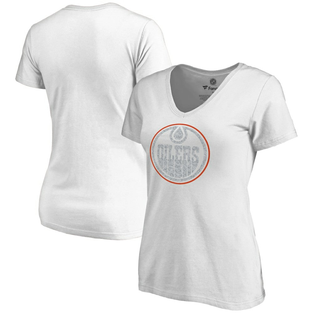 Edmonton Oilers Women's Whiteout V-Neck T-Shirt - White - NHL
