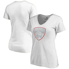 Florida Panthers Women's Whiteout V-Neck T-Shirt - White - NHL