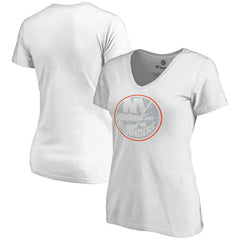 New York Islanders Women's Whiteout V-Neck T-Shirt - White - NHL