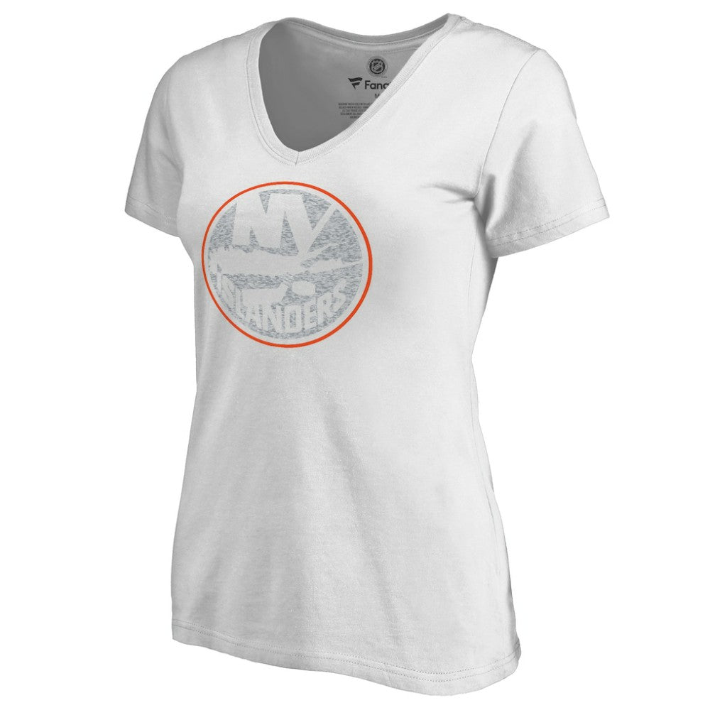 New York Islanders Women's Whiteout V-Neck T-Shirt - White - NHL