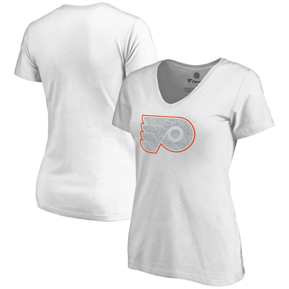 Philadelphia Flyers Women's Whiteout V-Neck T-Shirt - White - NHL