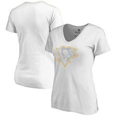 Pittsburgh Penguins Women's Whiteout V-Neck T-Shirt - White - NHL