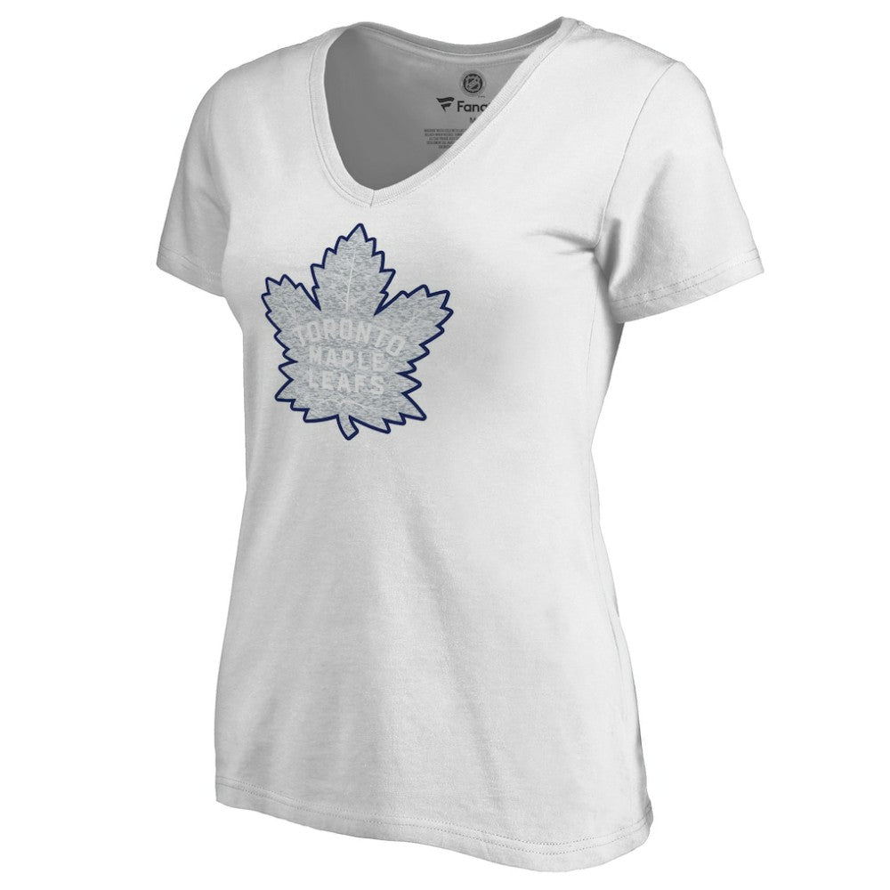 Toronto Maple Leafs Women's Whiteout V-Neck T-Shirt - White - NHL
